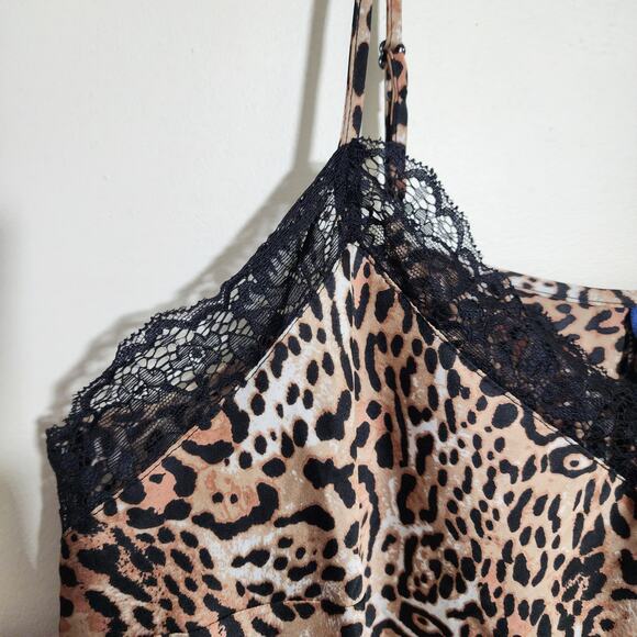 Fox & Royal by City Chic Cheetah print lace trim camisole top woman's size 12 - Picture 4 of 9